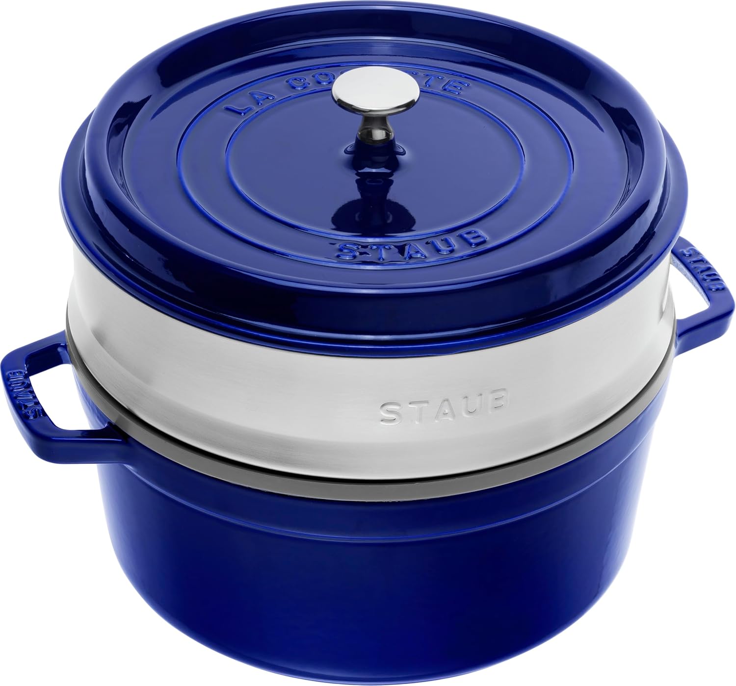 STAUB Cocotte with Steamer Round 26cm Dark Blue