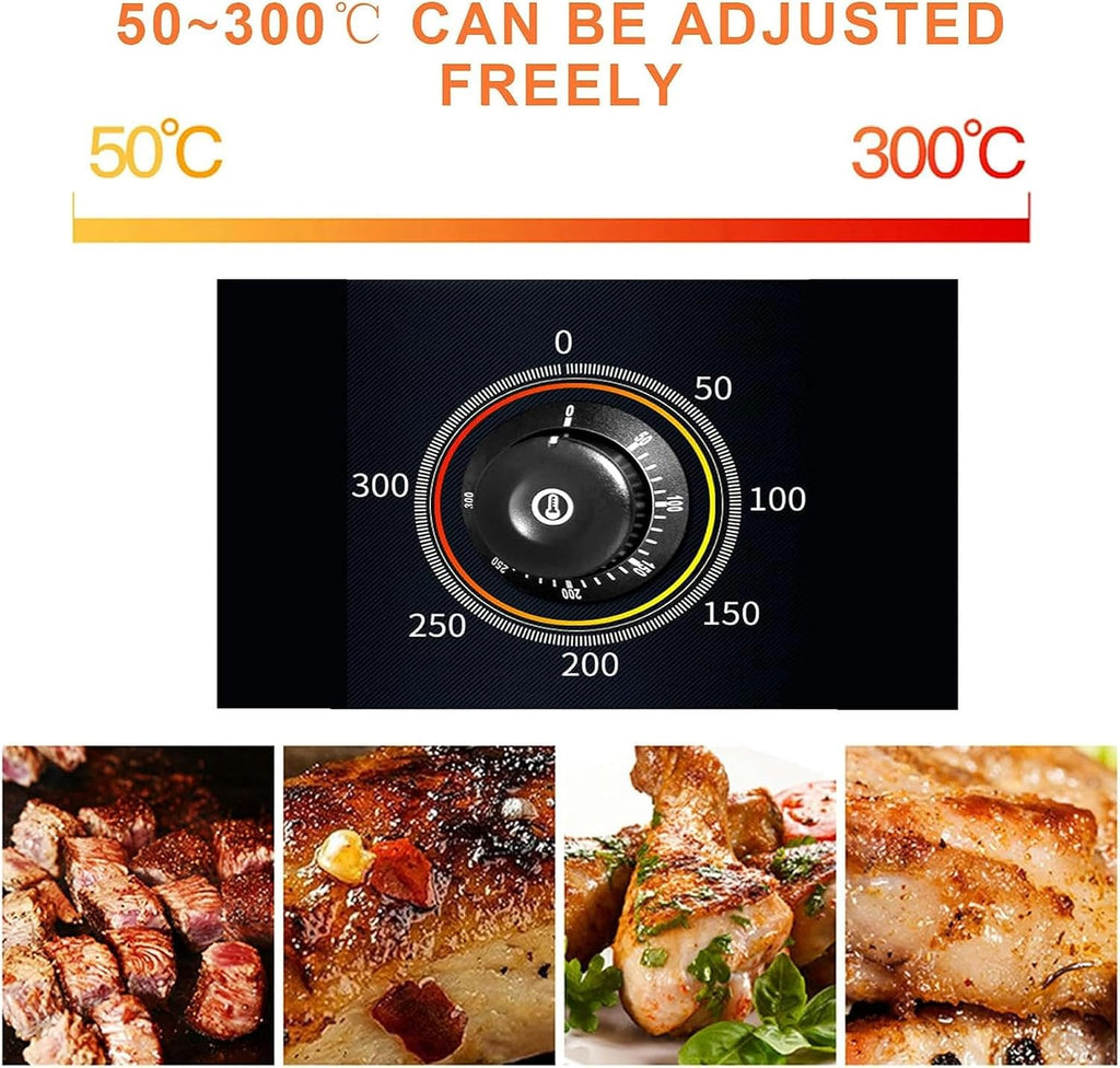 4400W Commercial Electric Countertop Griddle, Stainless Steel Restaurant Teppanyaki Non-Stick Flat Top Grill, with 50-300°C Adjustable Temperature Control