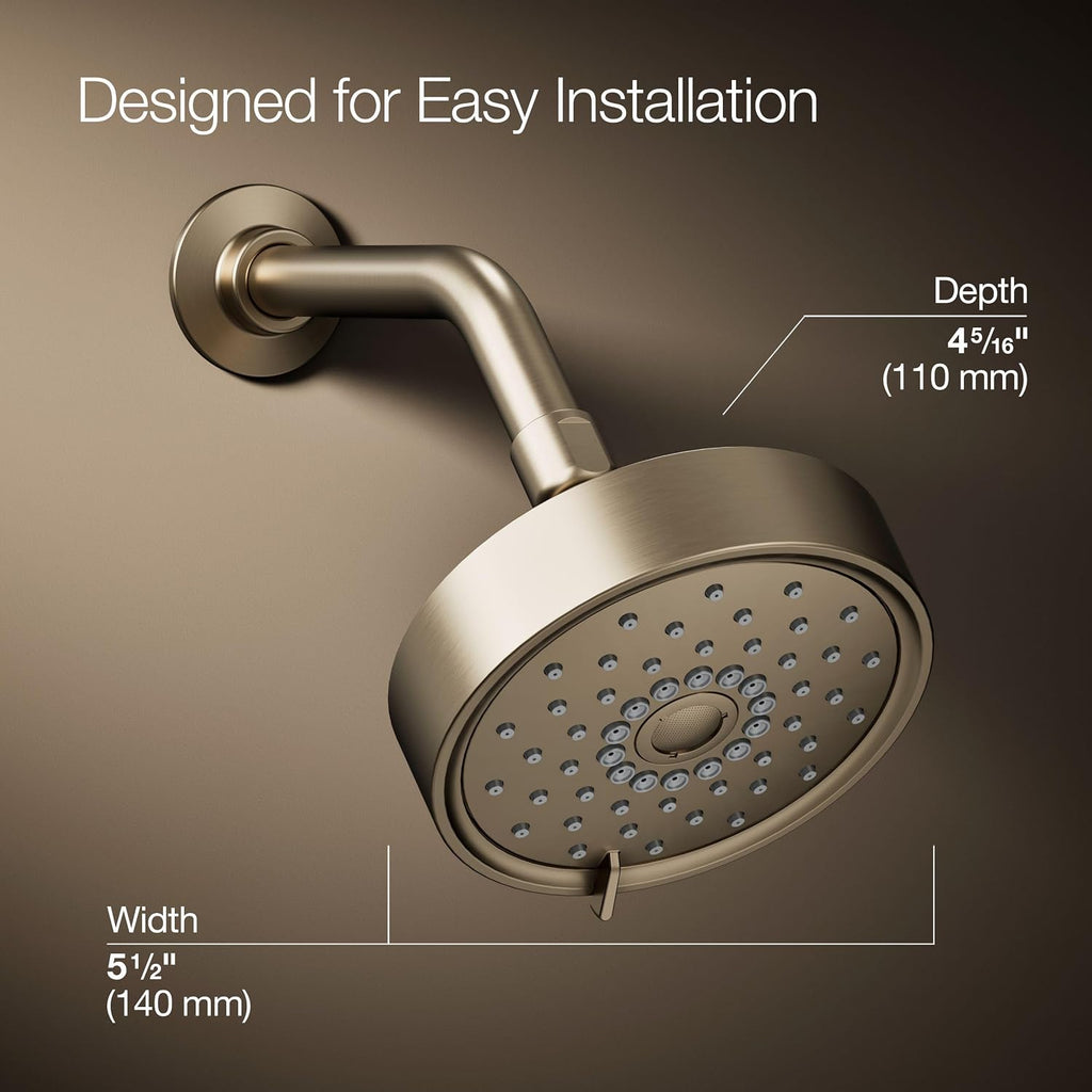 Kohler 22170-BV Purist® Three-function showerhead, 2.5 gpm, Vibrant Brushed Bronze