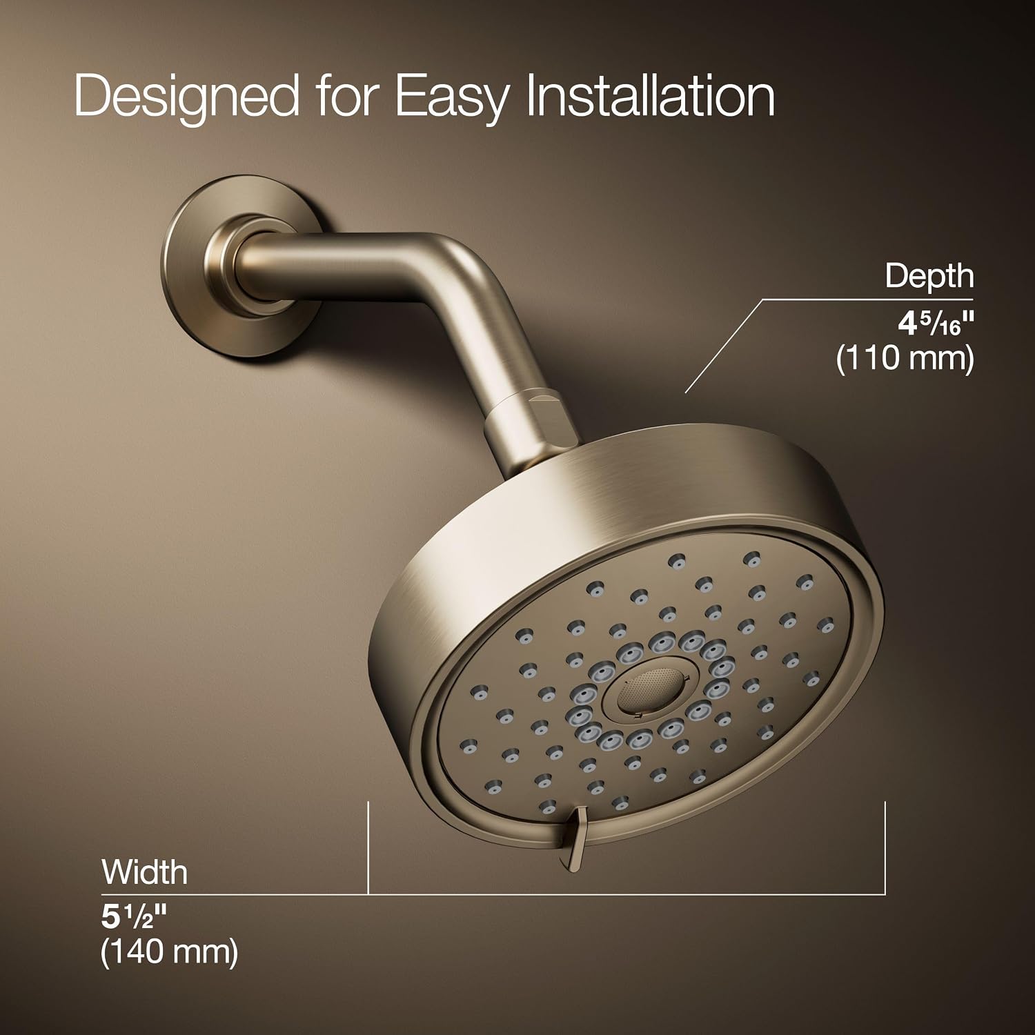 Kohler 22170-BV Purist® Three-function showerhead, 2.5 gpm, Vibrant Brushed Bronze