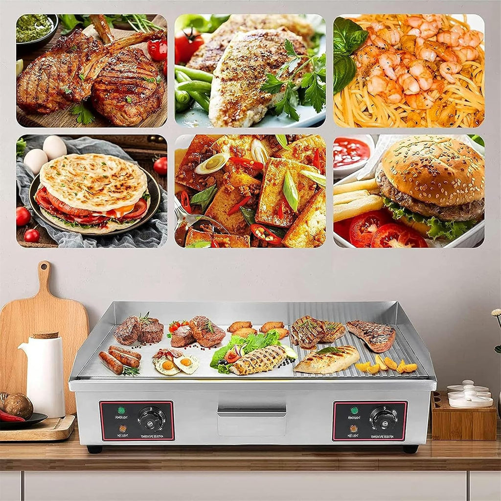 Commercial Electric Griddle, 29'' Flat Top Grill Countertop Griddle, 4400W Stainless Steel Teppanyaki Grill Large Griddles for Restaurant Kitchen