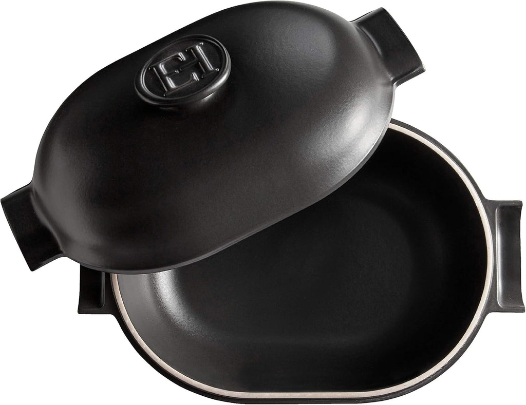Emile Henry Delight Ceramic Oval Dutch Oven 4.5L, Slate (776645)