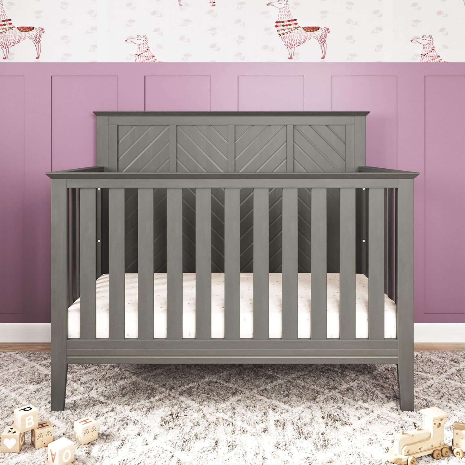Child Craft Atwood Design 4-in-1 Convertible Baby Crib Nursery Furniture Set, Baby Bed, 3 Drawer Dresser and Chest Drawer, for Babies, Toddlers and Kids Bedroom (3 Piece - Lunar Gray)