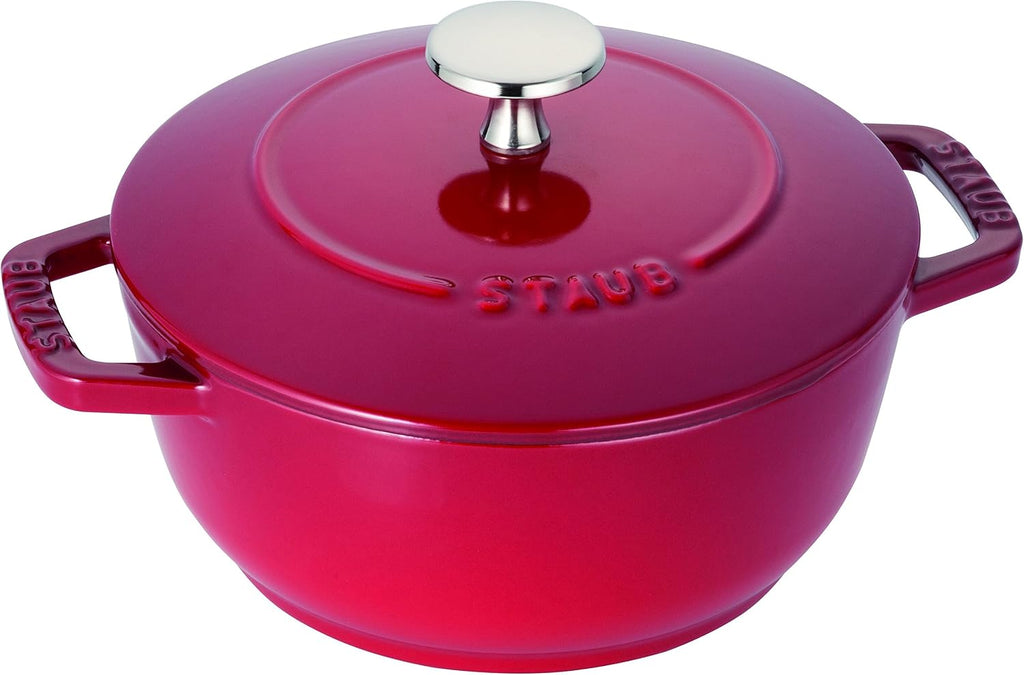 staub Wa-NABE 40501-003 Wanabe Cherry S 6.3 inches (16 cm) Two-Handed Casting, Enameled Pot, Rice, Induction Compatible, Japanese Authentic Product