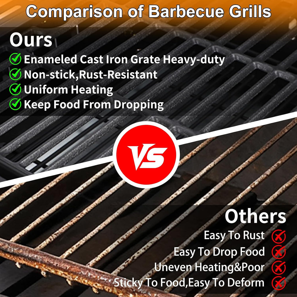CIG GARDEN 4-Burner Propane Gas Grill and Griddle Combo, 42,000 BTU Output BBQ Grill with Cast Iron Grates, Perfect for Outdoor Cooking, Balcony, Backyard, Camping, Barbecue