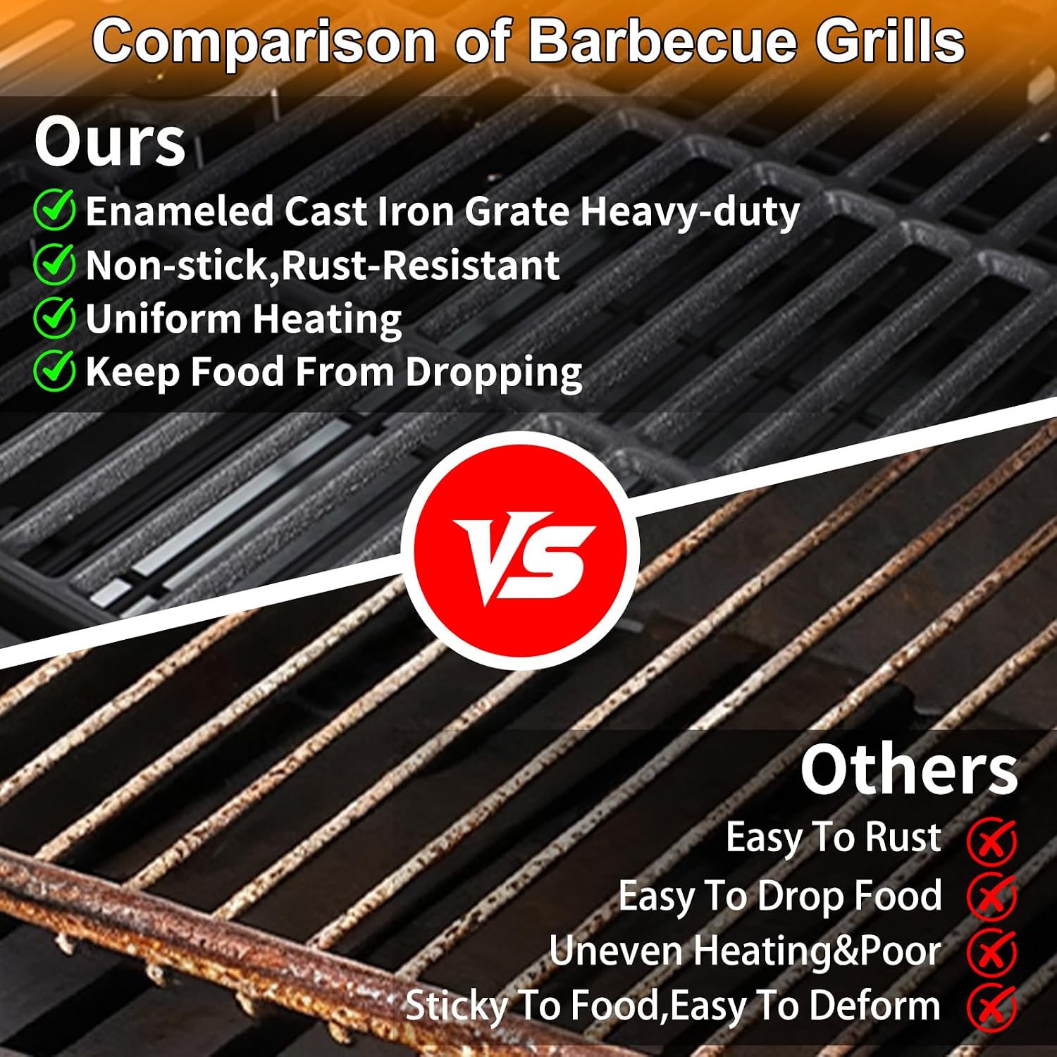 CIG GARDEN 4-Burner Propane Gas Grill and Griddle Combo, 42,000 BTU Output BBQ Grill with Cast Iron Grates, Perfect for Outdoor Cooking, Balcony, Backyard, Camping, Barbecue