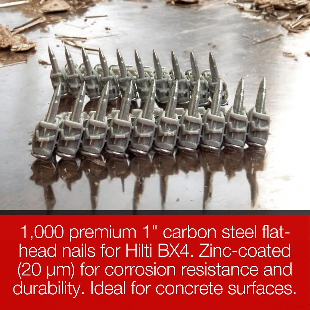 1'' Concrete Nails For Hilti BX4-1,000 X-C B4 MX Concrete Nails Compatible