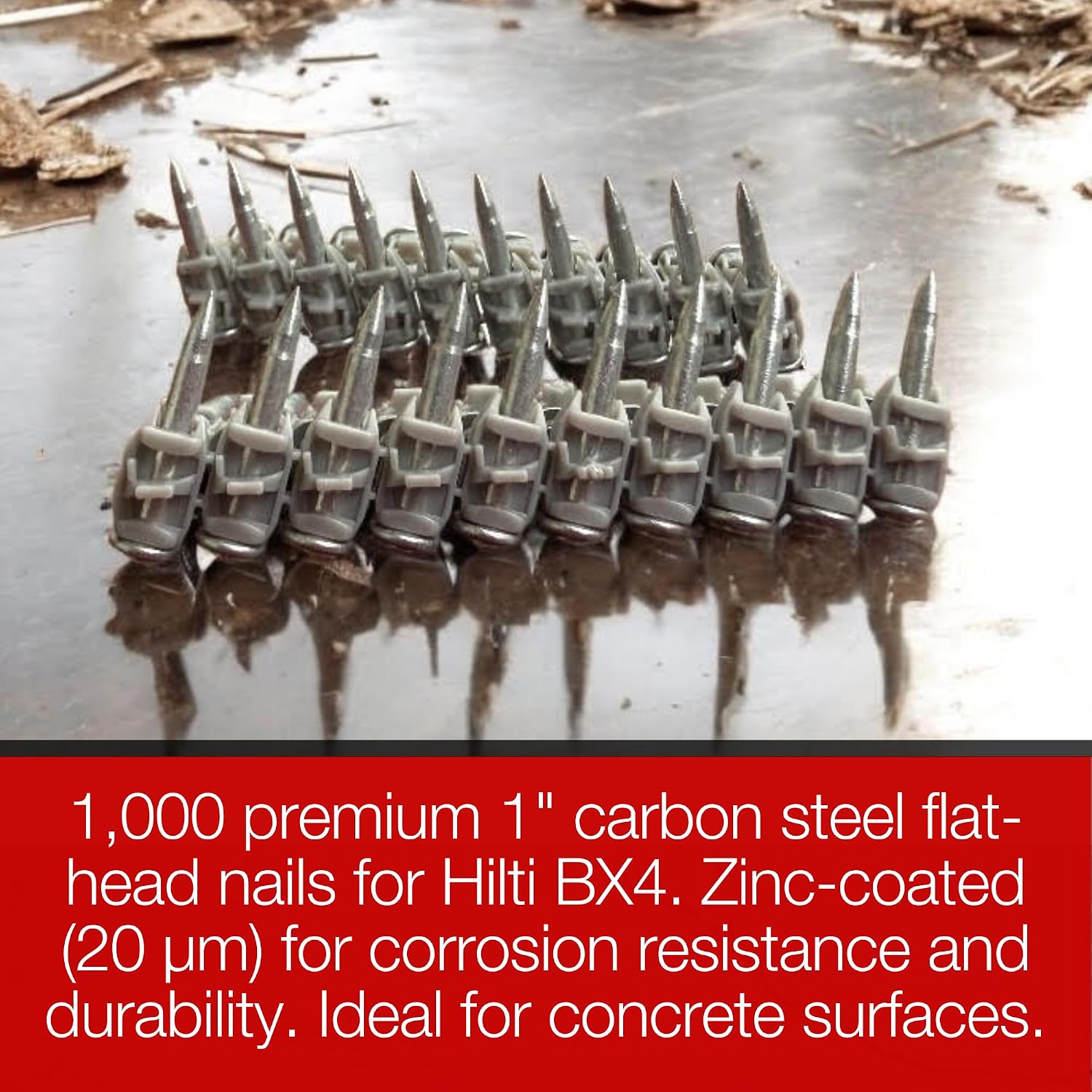 1'' Concrete Nails For Hilti BX4-1,000 X-C B4 MX Concrete Nails Compatible