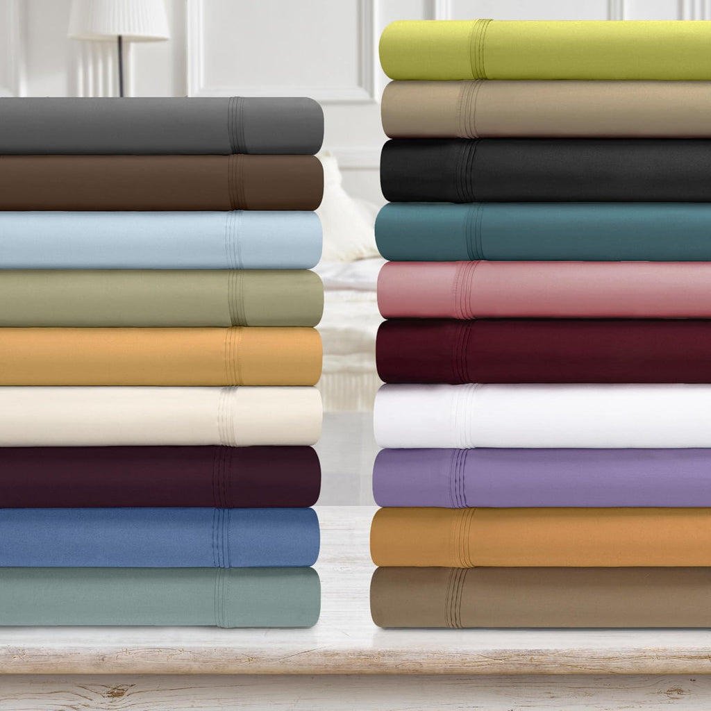 Superior Egyptian Cotton 5 Piece Sheet Set, 650 Thread Count, Eco-Friendly, Sustainable Sheets, Ultra-Soft Basics, Solid, Deep Pocket Fitted Sheets, Flat Sheet, Pillowcases, Split King, Gold