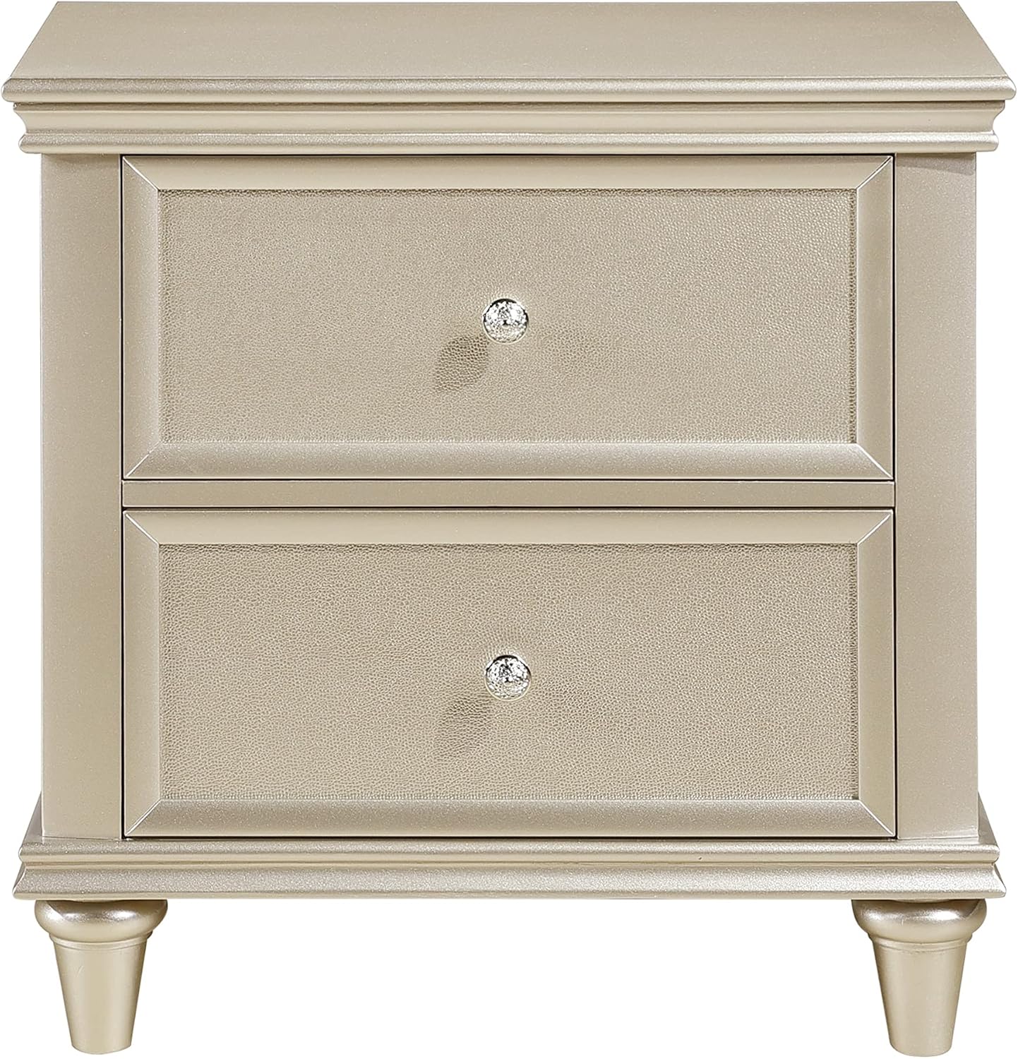 3Pc Beautiful Bedroom Furniture Set Full Size Bed and Two Nightstands Upholstered Headboard Silver Finish Traditional Modern