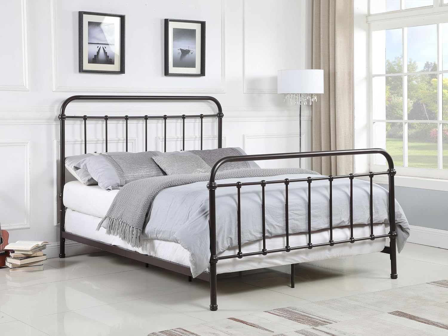 Coaster Home Furnishings Livingston Transitional Wood Queen Size Open Frame Bed Frame 52-inch Headboard Dark Bronze 300399Q