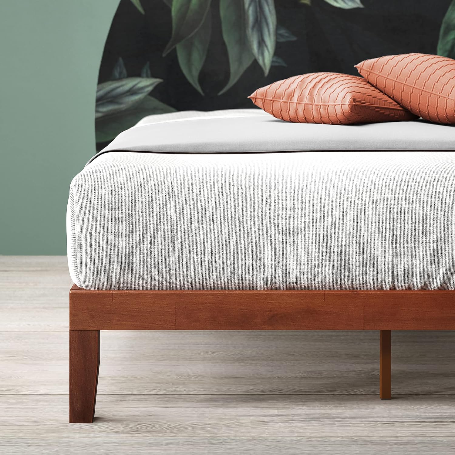 Zinus Wen Wood Platform Bed Frame/Solid Wood Foundation/Wood Slat Support/No Box Spring Needed/Easy Assembly, Queen