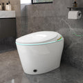 Smart Toilet, Electric Tankless Toilet with Bidet Built in & Dryer, Auto Open/Close, Instant Warm Water, Elongated Heated Seat, Auto Flush (White, Oval Egg Shaped)