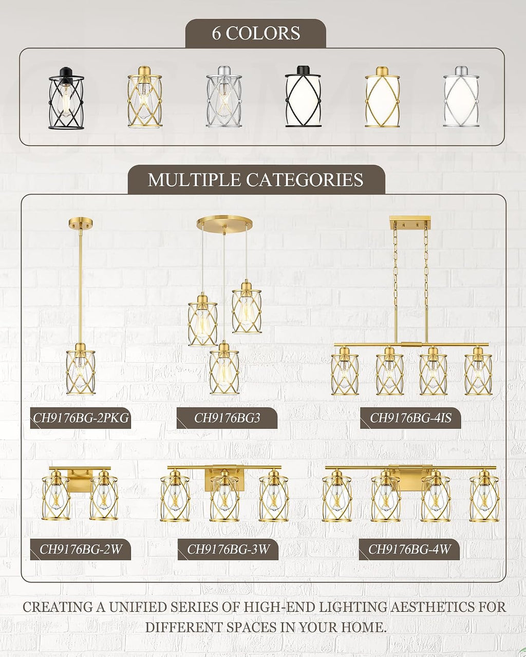 4-Light Brushed Gold Bathroom Light Fixtures, 29 Inch Modern Bathroom Vanity Lighting Fixtures Over Mirror with Clear Glass and Metal Cage Wall Sconce Lights for Bath, E26, CH9176BG-4W
