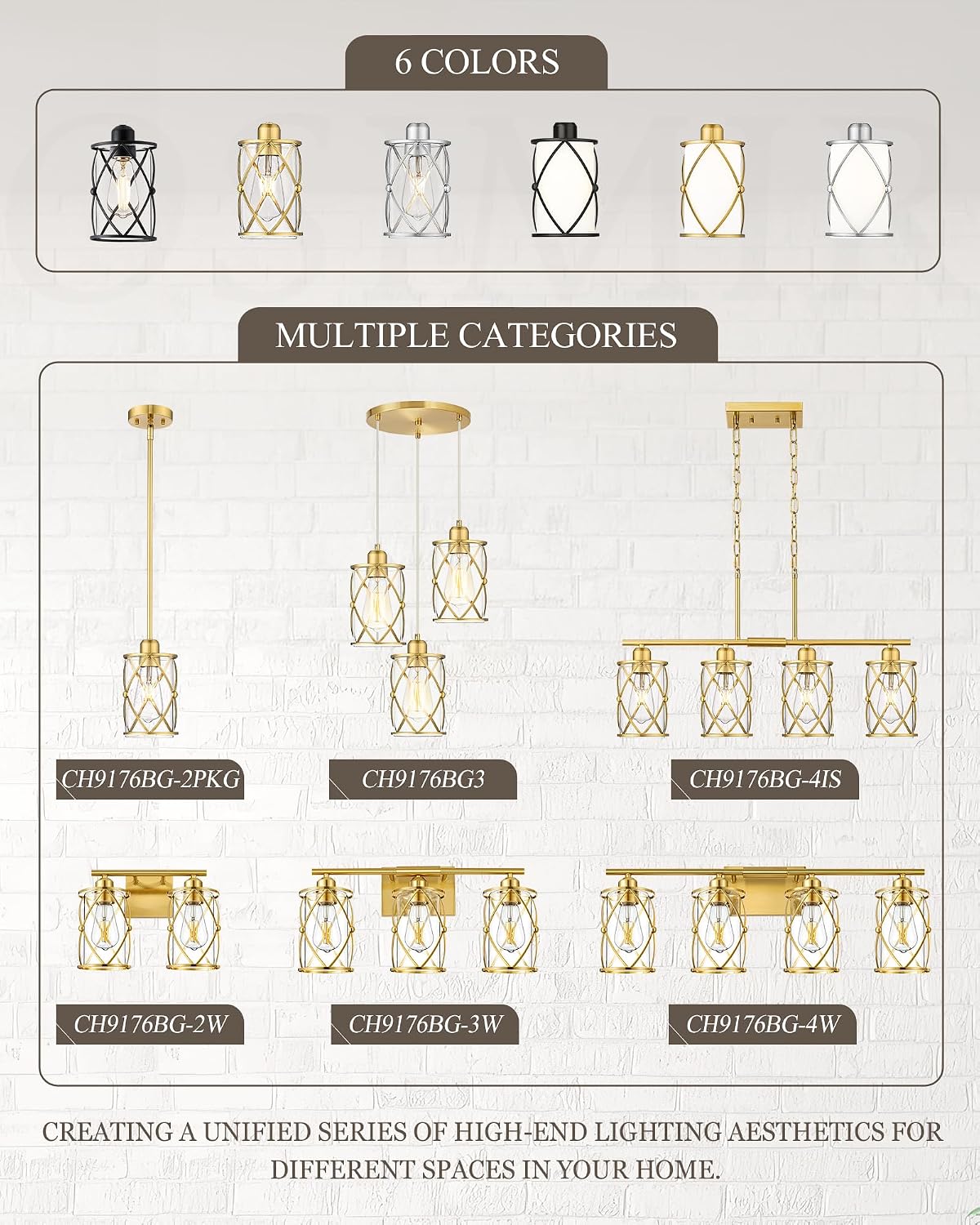 4-Light Brushed Gold Bathroom Light Fixtures, 29 Inch Modern Bathroom Vanity Lighting Fixtures Over Mirror with Clear Glass and Metal Cage Wall Sconce Lights for Bath, E26, CH9176BG-4W