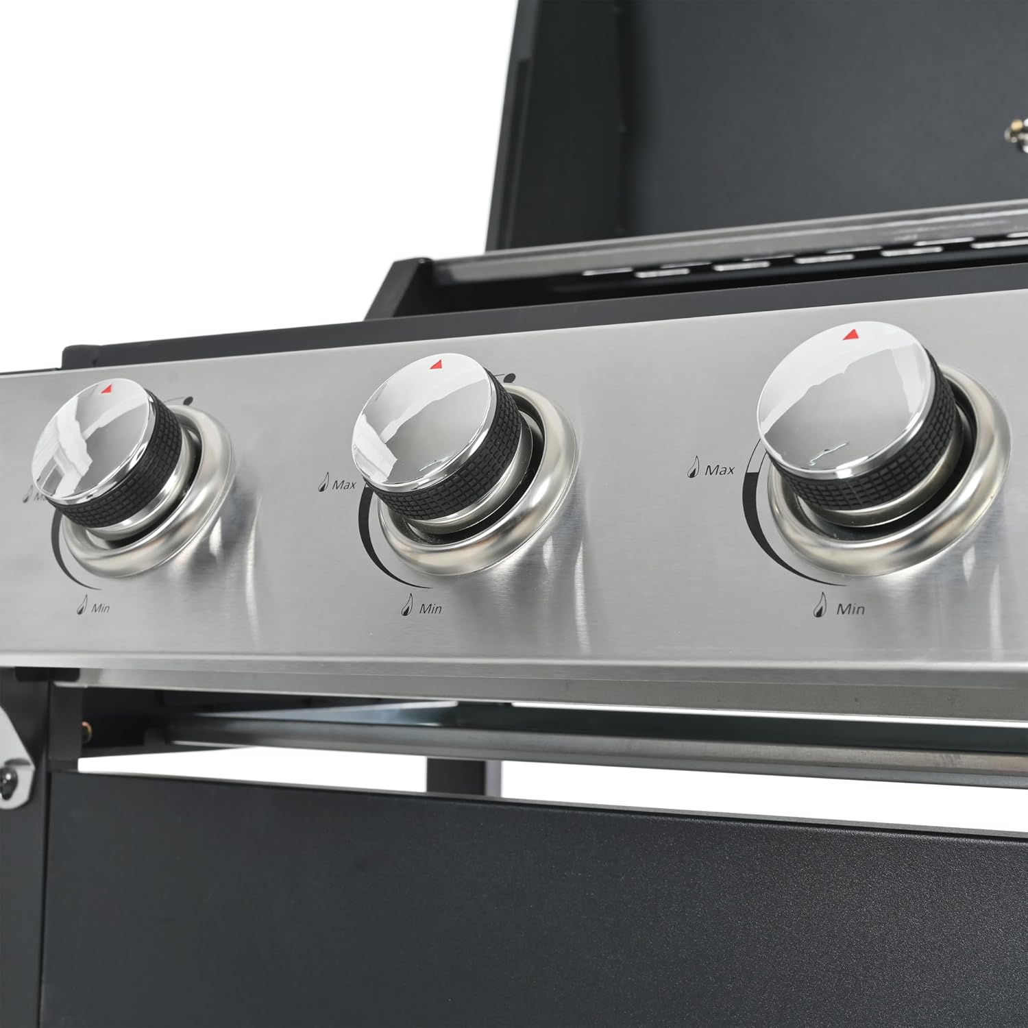 Evedy BBQ Propane Grill 3 Burner Barbecue Grill Stainless Steel Gas Grill,Gas Hood & Side Shelves Heavy Duty Flat Top Griddle Grill Station for Kitchen, Camping, Outdoor, Tailgating, Countertop