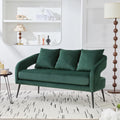 53.7' Modern Velvet Loveseat Sofa with 3 Pillow,Small Comfortable 2 Seat Sofa with Metal Legs, Small Couch for Living Room,Bedroom,Office,Reception,Green