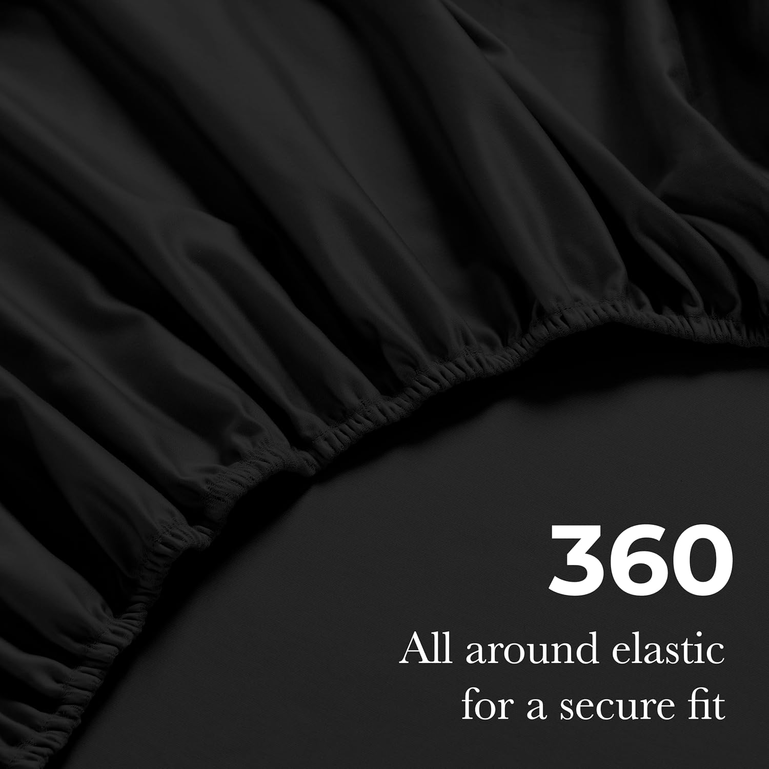 Superior Egyptian Cotton 4 Piece Sheet Set, 650 Thread Count, Eco-Friendly, Sustainable Sheets, Ultra-Soft Basics, Solid, Deep Pocket Fitted Sheet, Flat Sheet, Pillowcases, Olympic Queen, Black