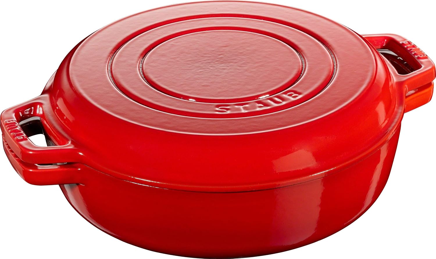 staub Sukiyaki & Grill 40508-281 Sukiyaki & Grill Cherry, 10.2 inches (26 cm), Both Hands, Enameled Pot, Sukiyaki Pot, Grill Pan, Induction Compatible, Genuine Japanese Product