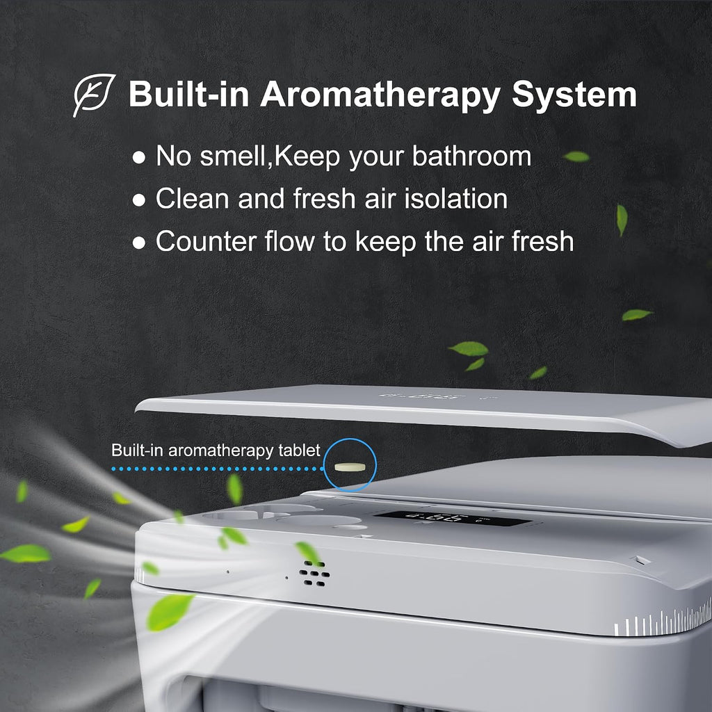 Smart Toilet with Bidet in with Ambient Lighting,Foam Shield & Blackout Flush,Electric Toilet Heated Seat for Bathrooms, Multiple Cleaning Modes