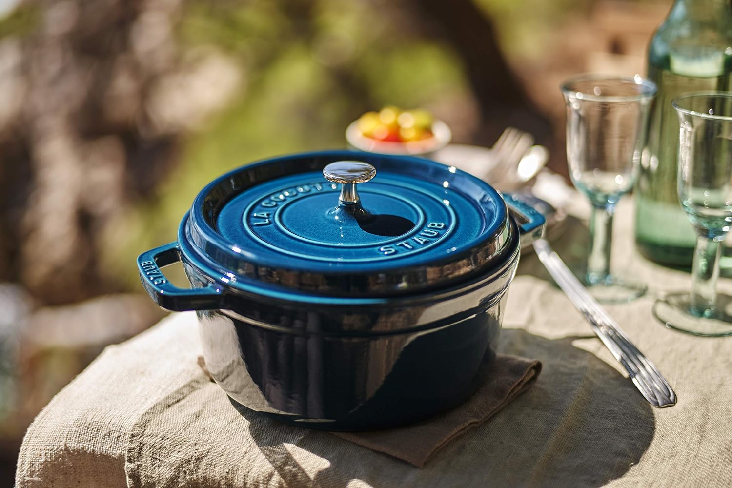 STAUB Cast Iron Roaster/Cocotte, Round, 20 cm, 2.24 L, La Mer