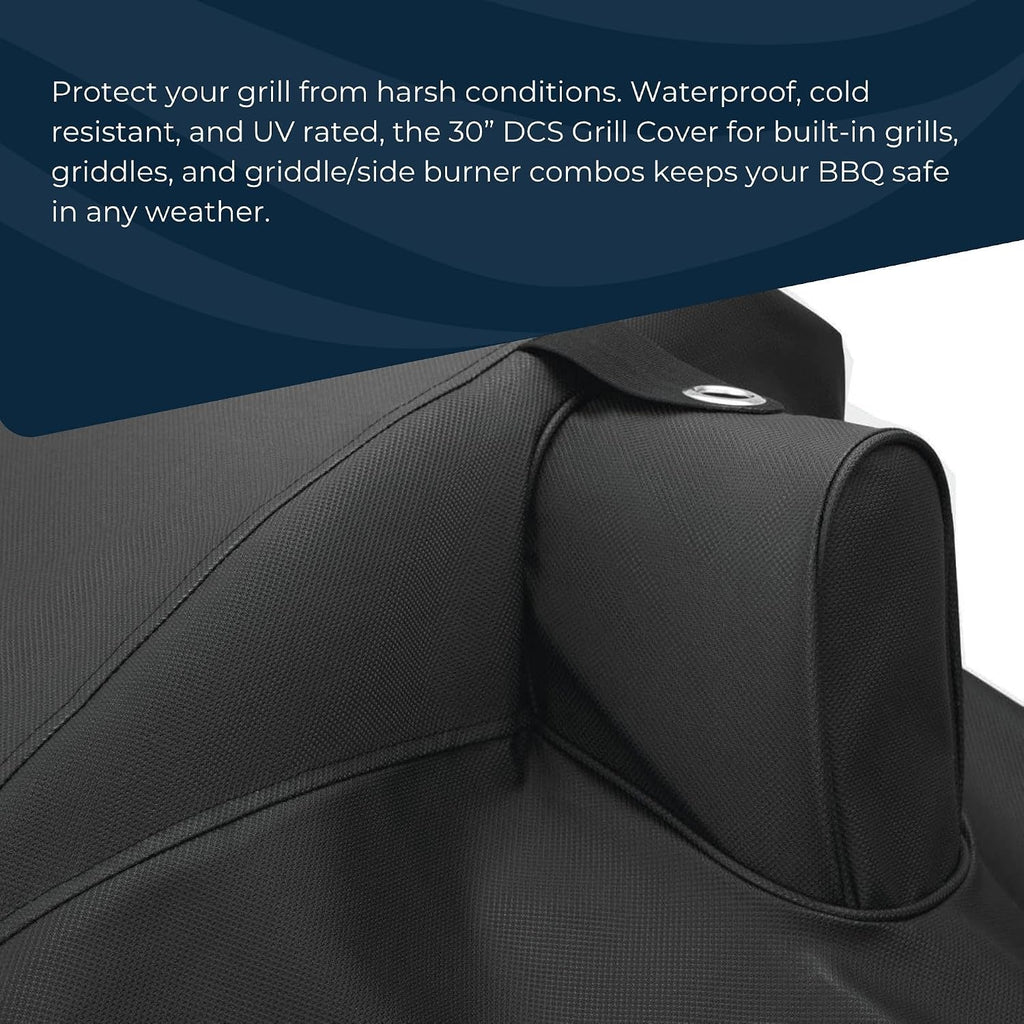 DCS Grill Cover for 30-Inch Series 9 Built-in Gas Grill, Griddle, and Griddle & Side Burner Combo - Waterproof, UV Anti-Cold Crack Resistance for Extreme Weather, Vented Outdoor BBQ Cover for Grilling