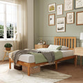 Novilla Twin Bed Frame Wood Twin Platform Bed Frame with 8.5 Inch Space Underneath, Bed Frame Twin with Headboard Solid Wood Bed Frame Foundation No Box Spring Needed, Easy Assembly