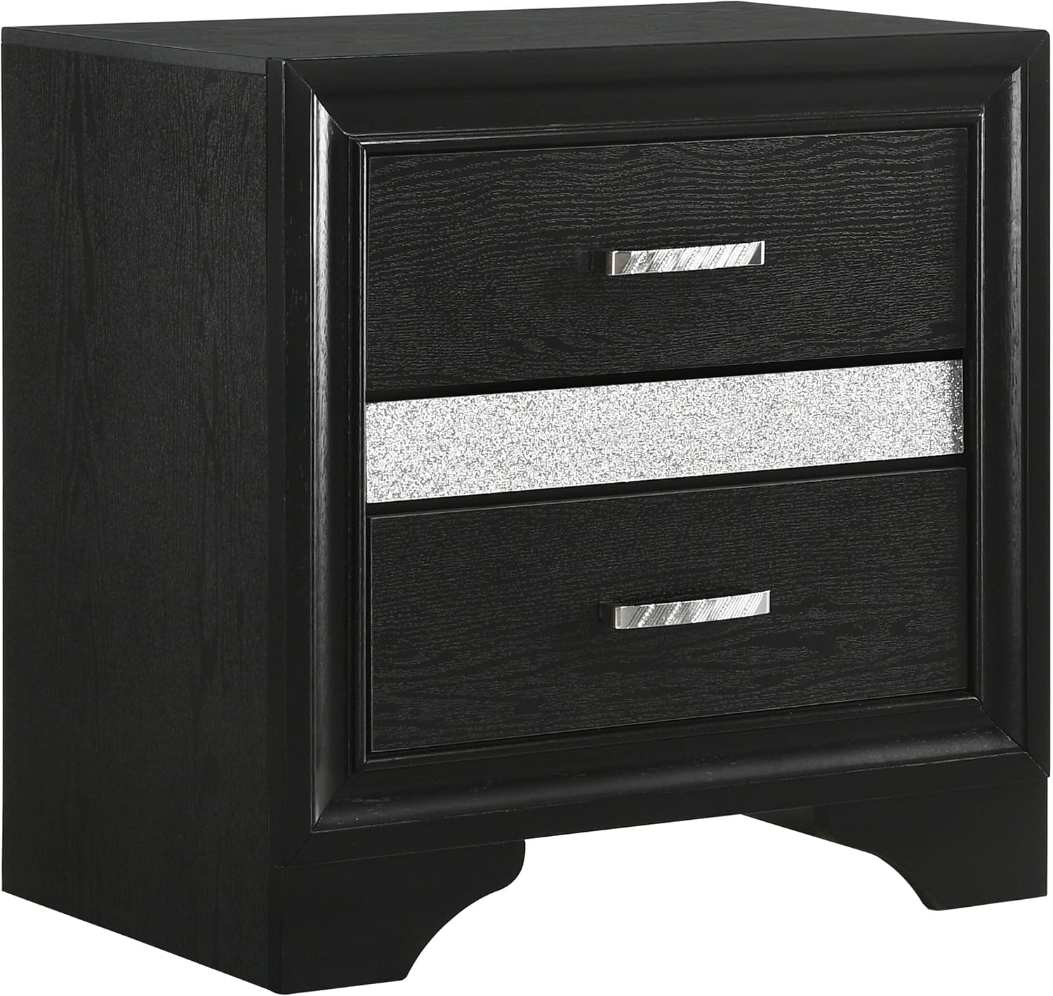 Coaster Home Furnishings Miranda Contemporary 5-Piece Bedroom Set Queen Size Storage Panel Bed Frame 50-inch Headboard Black 206361Q-S5