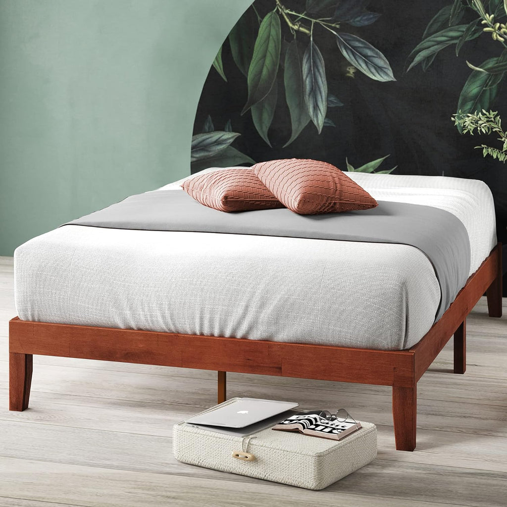 Zinus Wen Wood Platform Bed Frame/Solid Wood Foundation/Wood Slat Support/No Box Spring Needed/Easy Assembly, Full
