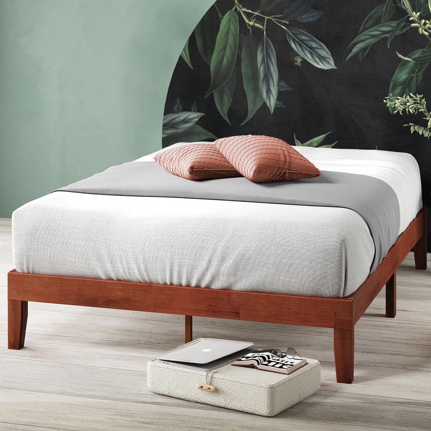 Zinus Wen Wood Platform Bed Frame/Solid Wood Foundation/Wood Slat Support/No Box Spring Needed/Easy Assembly, Full
