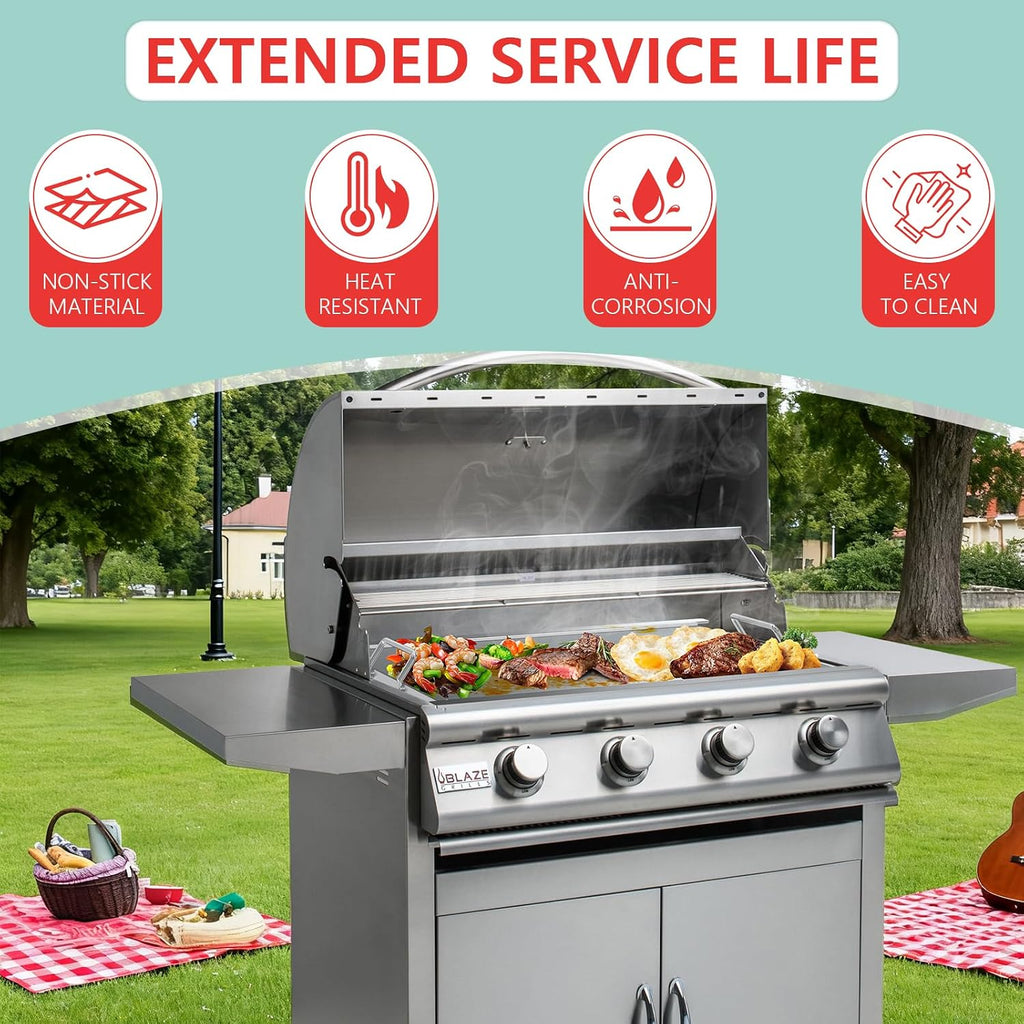 Full Size Griddle Insert for Blaze Grill 4/5 Burner Gas Grill Accessories,Flat Top Griddle Plate Replacement for BLZ-4LTE BLZ-5 Summerset Sizzler 32' & 40', RCS RJC32A, 29''L x 17.9''W Stainless Steel