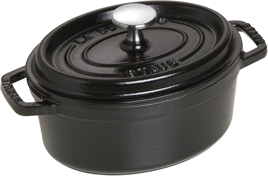 Staub Cast Iron 1-qt Oval Cocotte - Matte Black