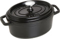Staub Cast Iron 1-qt Oval Cocotte - Matte Black