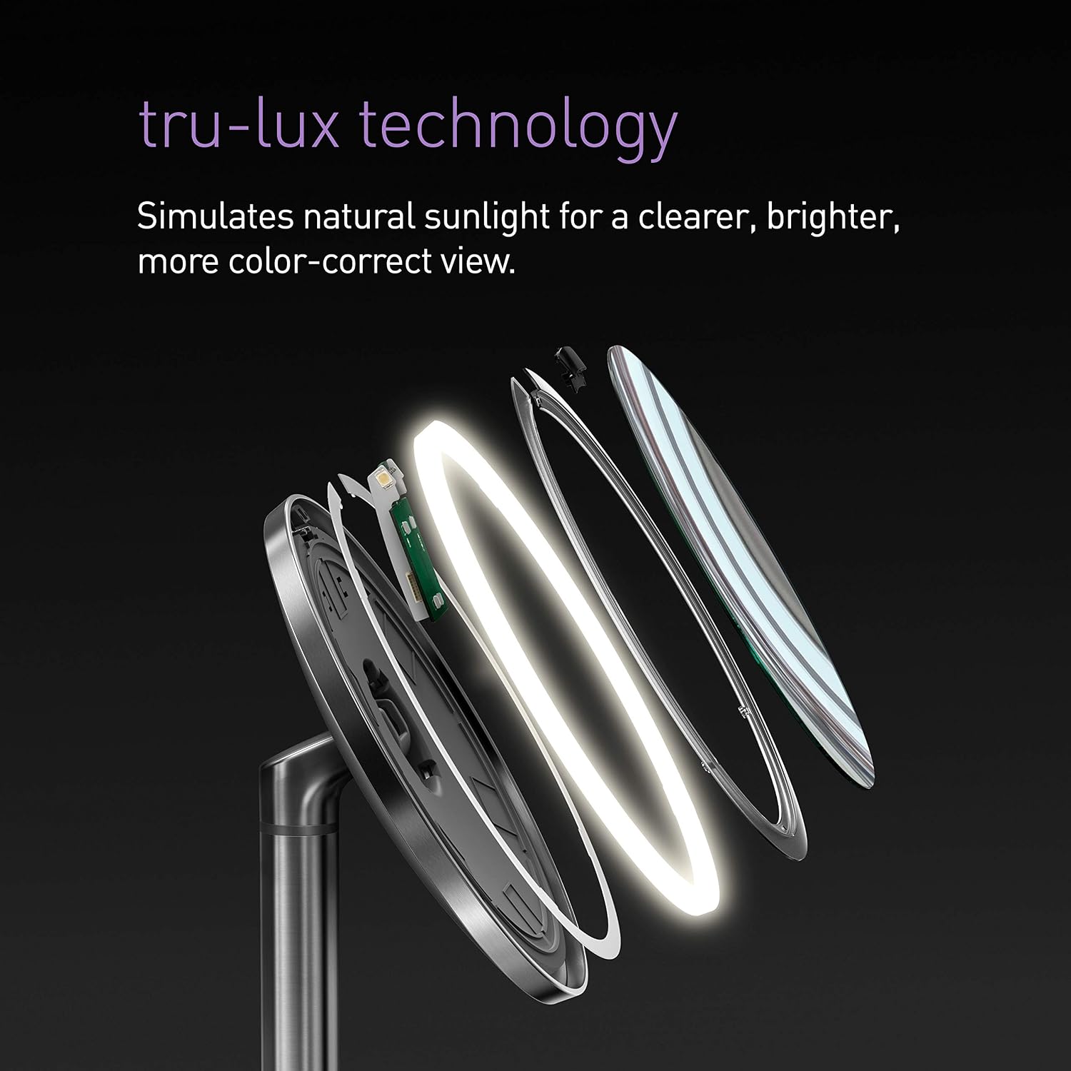 simplehuman Sensor Mirror, Lighted Makeup Mirror with Magnification (5X), 8' Round Magnifying Vanity Mirror with Lights, Cordless, Rose Gold Stainless Steel