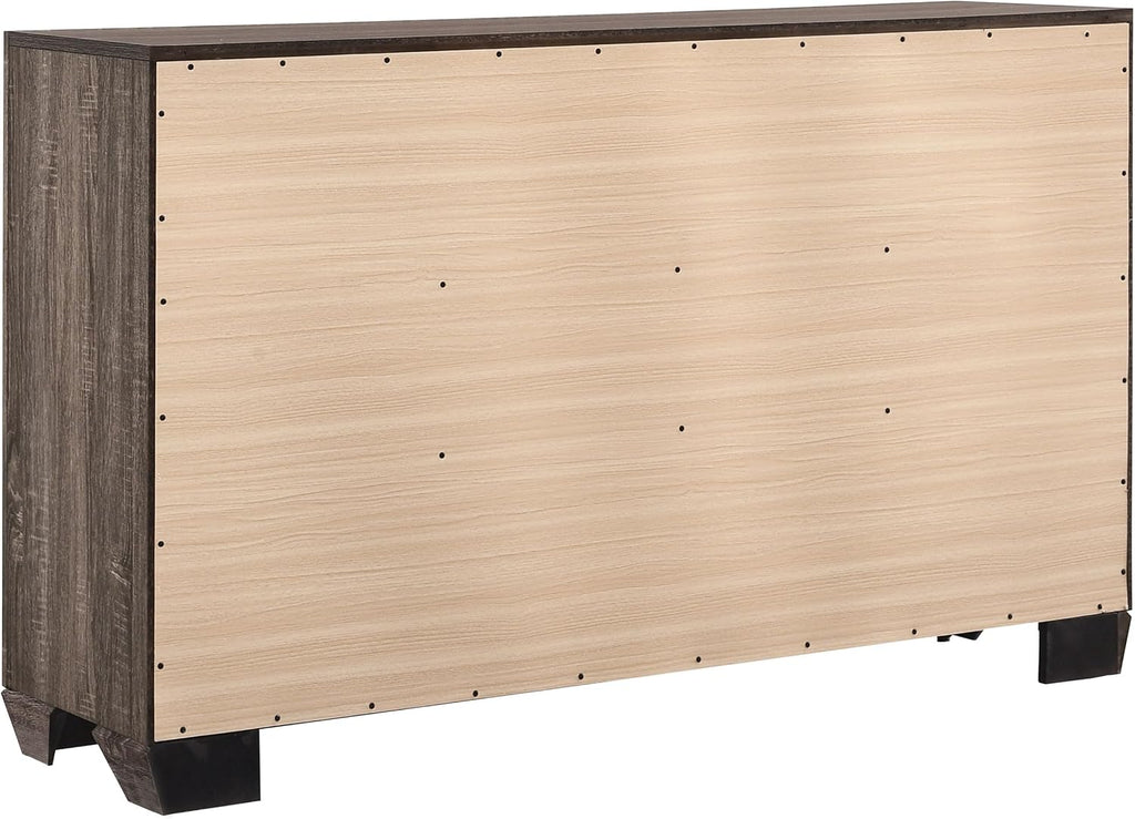 Coaster Home Furnishings Kauffman Transitional 4-Piece Bedroom Set Queen Size Panel Bed Frame 54-inch Headboard Washed Taupe 204191Q-S4