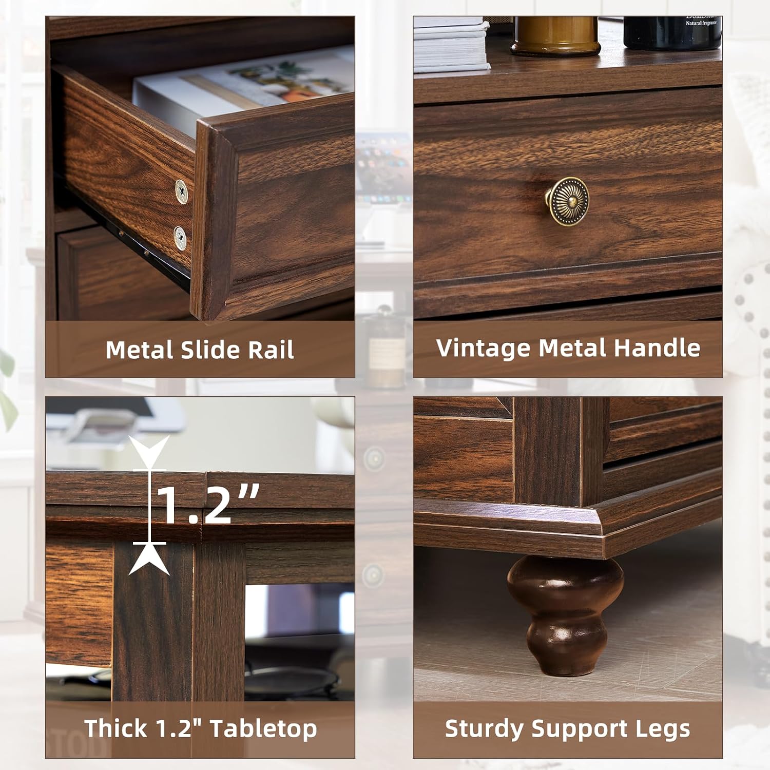 Joaxswe Farmhouse Dresser and Nightstand Sets, Wood 54' Wide Dresser & 24' Night Stand with Charging Station, 2 Piece Bedroom Furniture Set, Chest of Drawers for Bedroom, Home, Living Room, Hallway