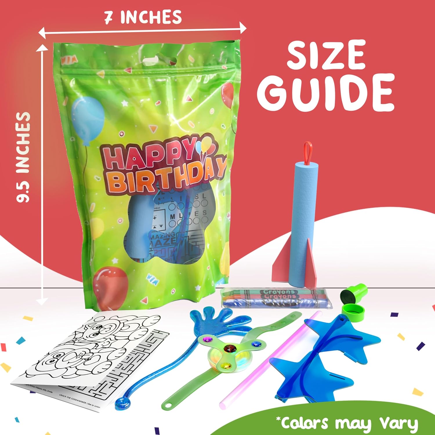 Crown Display Premade Goodie Bags for Kids Birthday Party Favor Bags 40 Happy Birthday Pre Filled Party Favors for Kids Bag Goodie Bag Stuffers Fidget Toys & Small Toys goodie bags for Boys & Girls