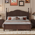 Harper & Bright Designs Full Size Wood Platform Bed Frame for Boys Girls Kids Adults Toddler,Retro Style Platform Bed with Wooden Slat Support,Dark Walnut