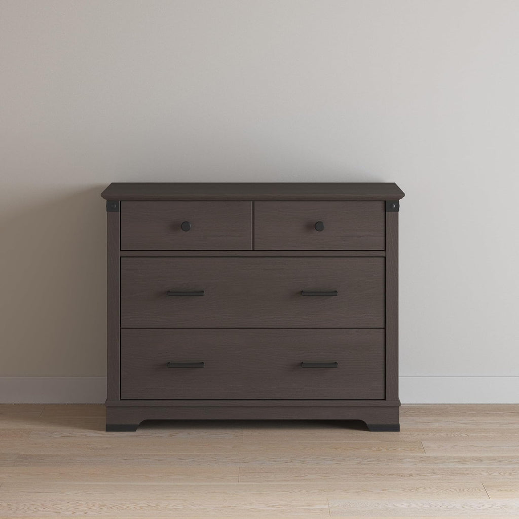 Child Craft Redmond Full Panel Crib, Dresser and Chest Nursery Set, 3-Piece, Includes 4-in-1 Convertible Crib, Dresser and Chest, Grows with Your Baby (Dapper Gray)