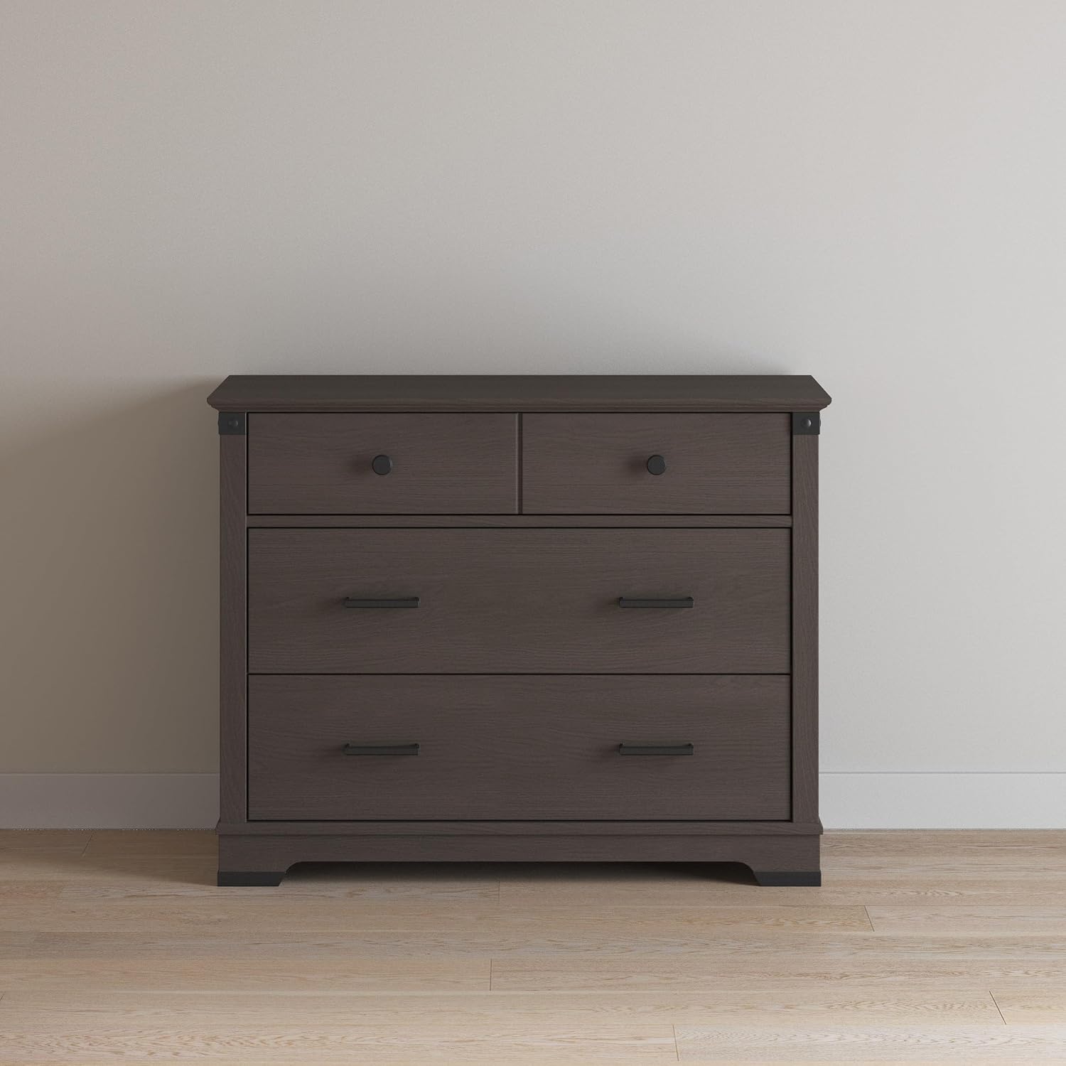 Child Craft Redmond Full Panel Crib, Dresser and Chest Nursery Set, 3-Piece, Includes 4-in-1 Convertible Crib, Dresser and Chest, Grows with Your Baby (Dapper Gray)