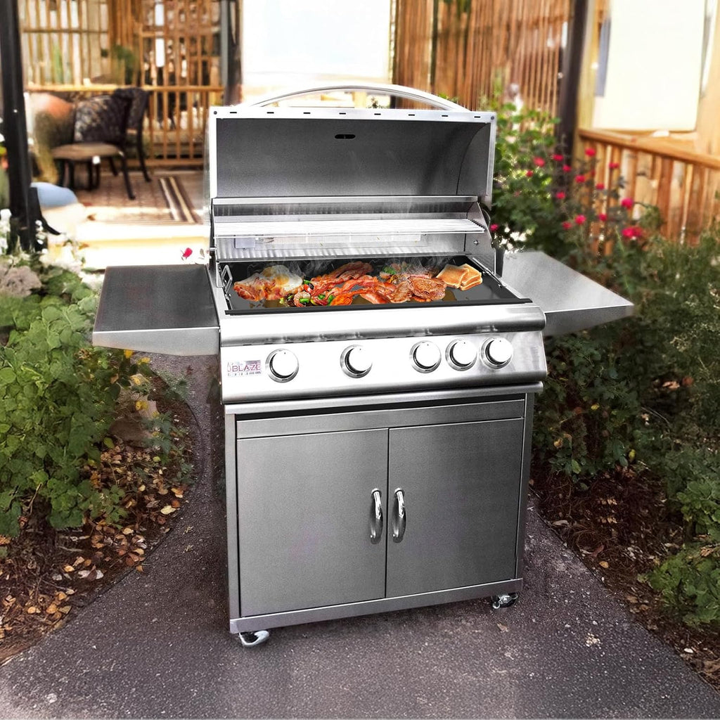 Full Size Griddle Insert for Blaze Grill 4/5 Burner Gas Grill, Non-stick Flat Top Griddle Plate Replacement for BLZ-4LTE BLZ-5 Summerset Sizzler 32'' & 40'', RCS RJC32A, 29''L x 17.9''W Carbon Steel