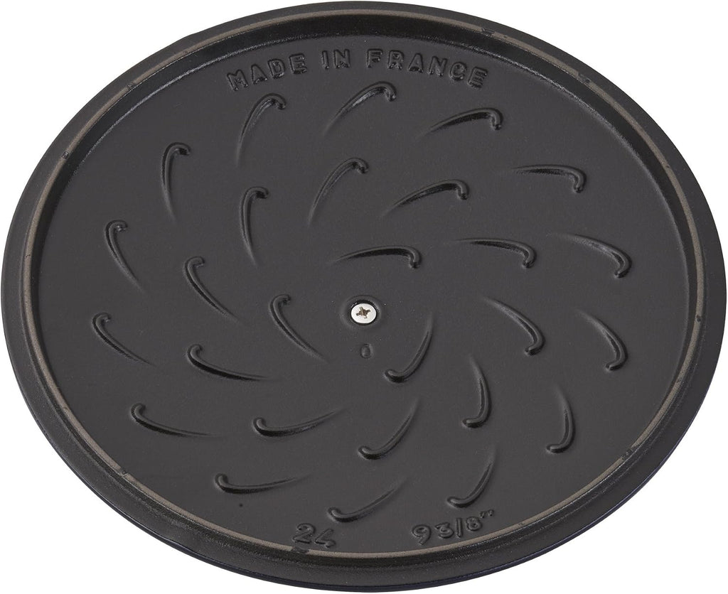 Staub Cast Iron 3.75-qt Essential French Oven Rooster - Dark Blue, Made in France