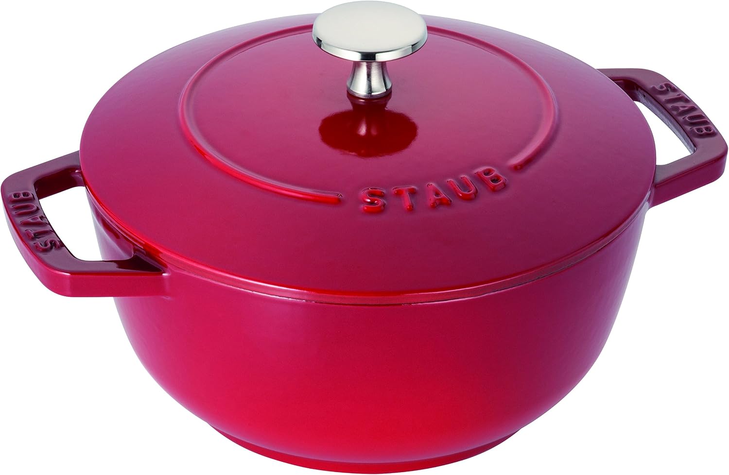 Staub Wa-NABE 40501-007 Cherry, M, 7.1 inches (18 cm), Both Handed, Enameled Pot, Rice, Induction Compatible, Japanese Authentic Product