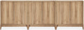 mopio Brooklyn Fluted Storage Cabinet, Modular Accent Buffet Sideboard with Adjustable Shelf, FSC Certified 50lb Load Modern Farmhouse Wood Credenza for Dining, Living Room, Entryway (Oak, Set of 3)