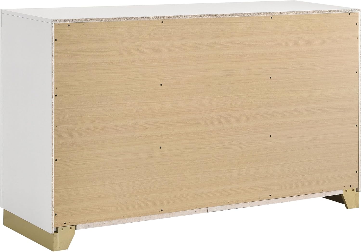 Coaster Home Furnishings Caraway Contemporary 5-Piece Bedroom Set Fabric Upholstered Eastern King Size LED Panel Bed Frame 55-inch Headboard White 224771KE-S5