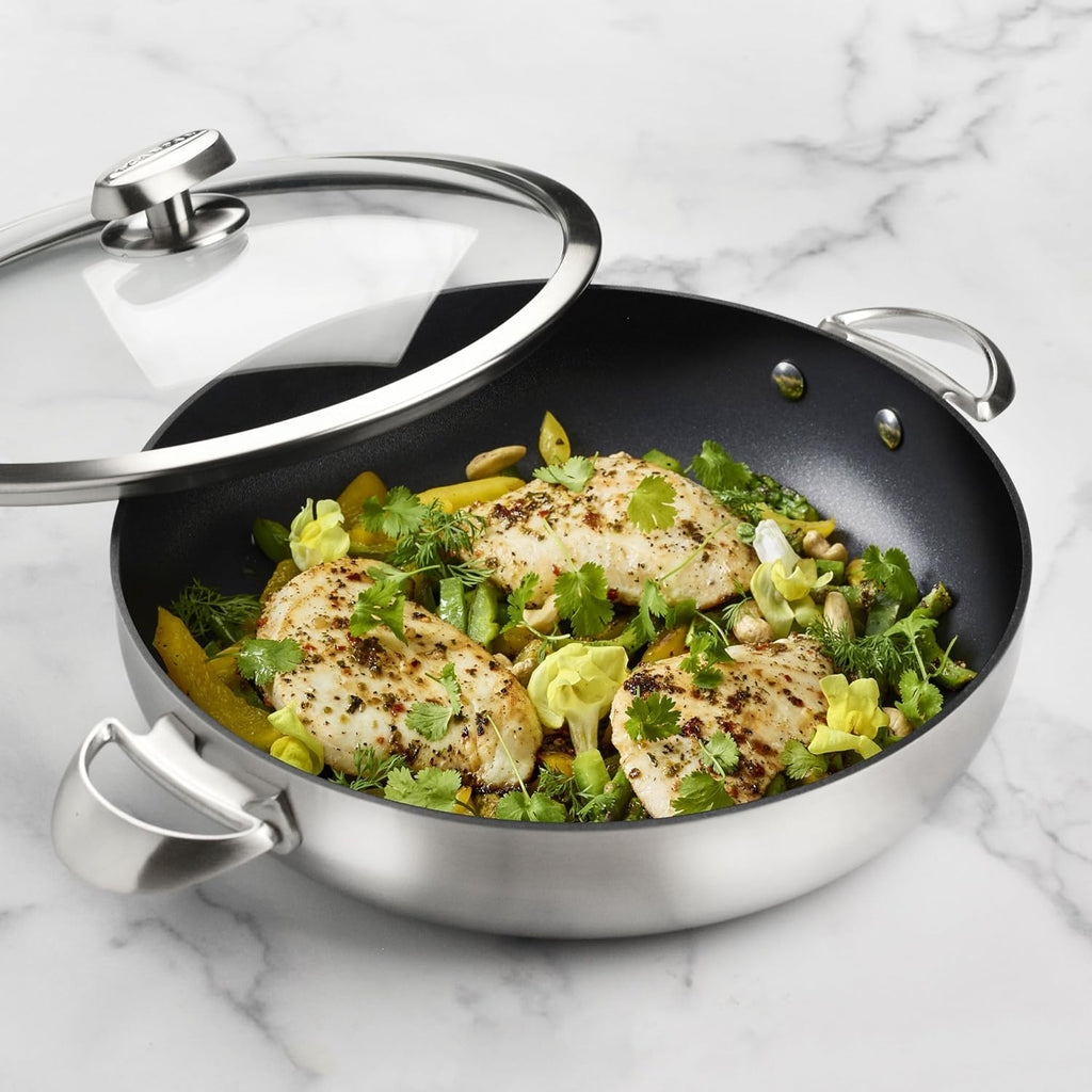 Scanpan CX+ 12.5' Braiser - 5.5-quart - Stratanium Plus Nonstick Chef's Pan - 5-ply Stainless Steel