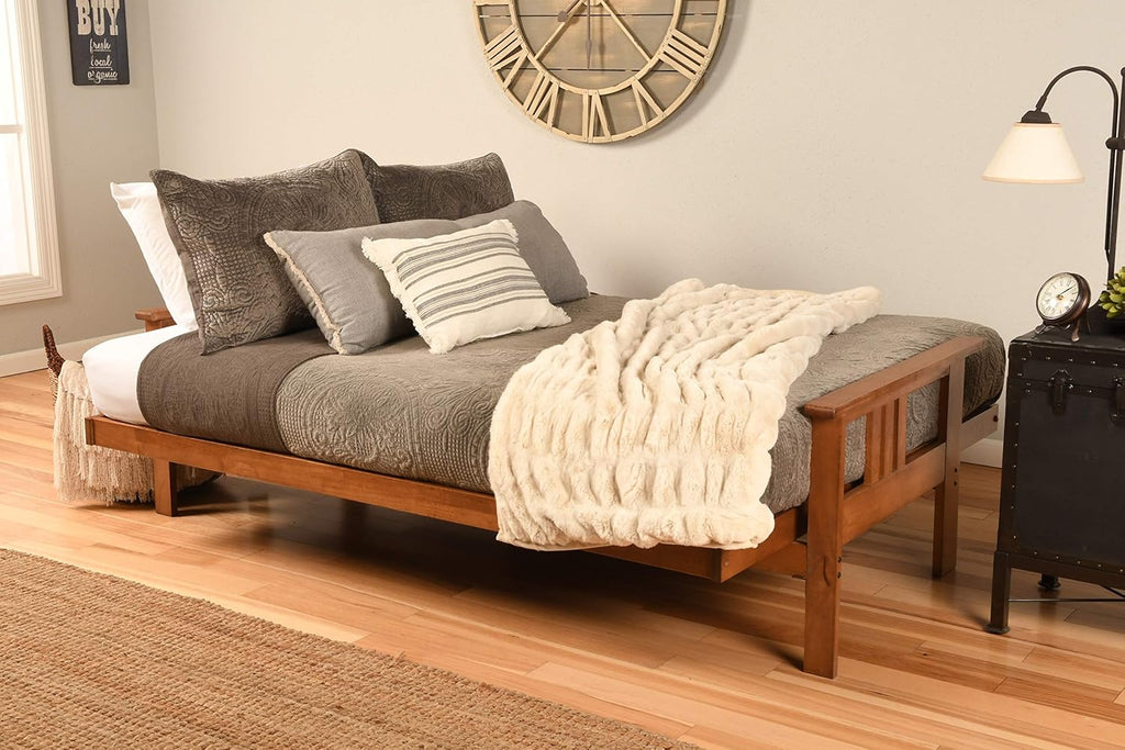 Kodiak Furniture Monterey Futon Set, No Drawers, with Barbados Base and Suede Black Mattress