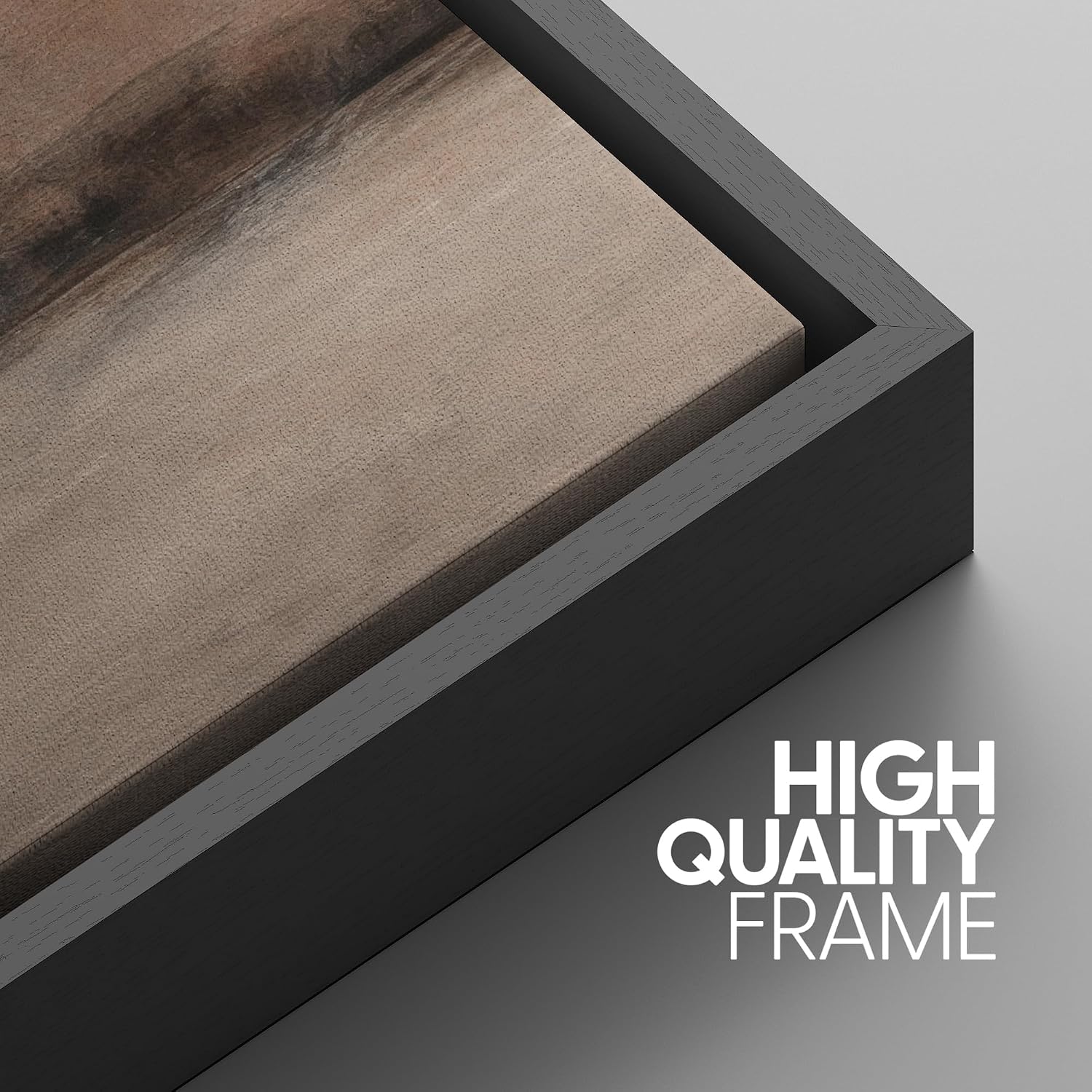 SIGNWIN Framed Canvas Print Wall Art Set Misty Brown Horizon Minimal Abstract Landscape in Warm Earth Tones Illustrations Modern Art Decorative for Living Room, Bedroom, Office - 24'x36'x3 Black
