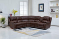 Betsy Furniture Faux Leather 3 Reclining Seats Sectional Couch Set wth Console, Living Room Furniture Set, 8018 Multiple Colors (Brown, Right Console)