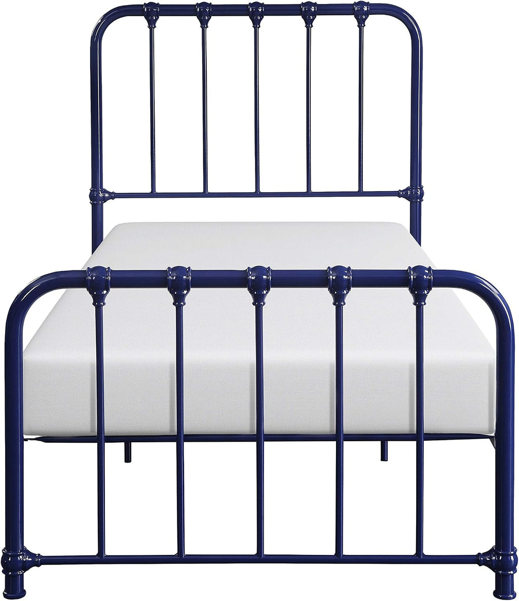 Lexicon Twin Metal Bed Frame, Platform Bed with Strong Metal Slat Support Under Bed Storage, Twin Bed Frame with Headboard, No Box Spring Needed, Easy Assembly, Twin, Navy Blue